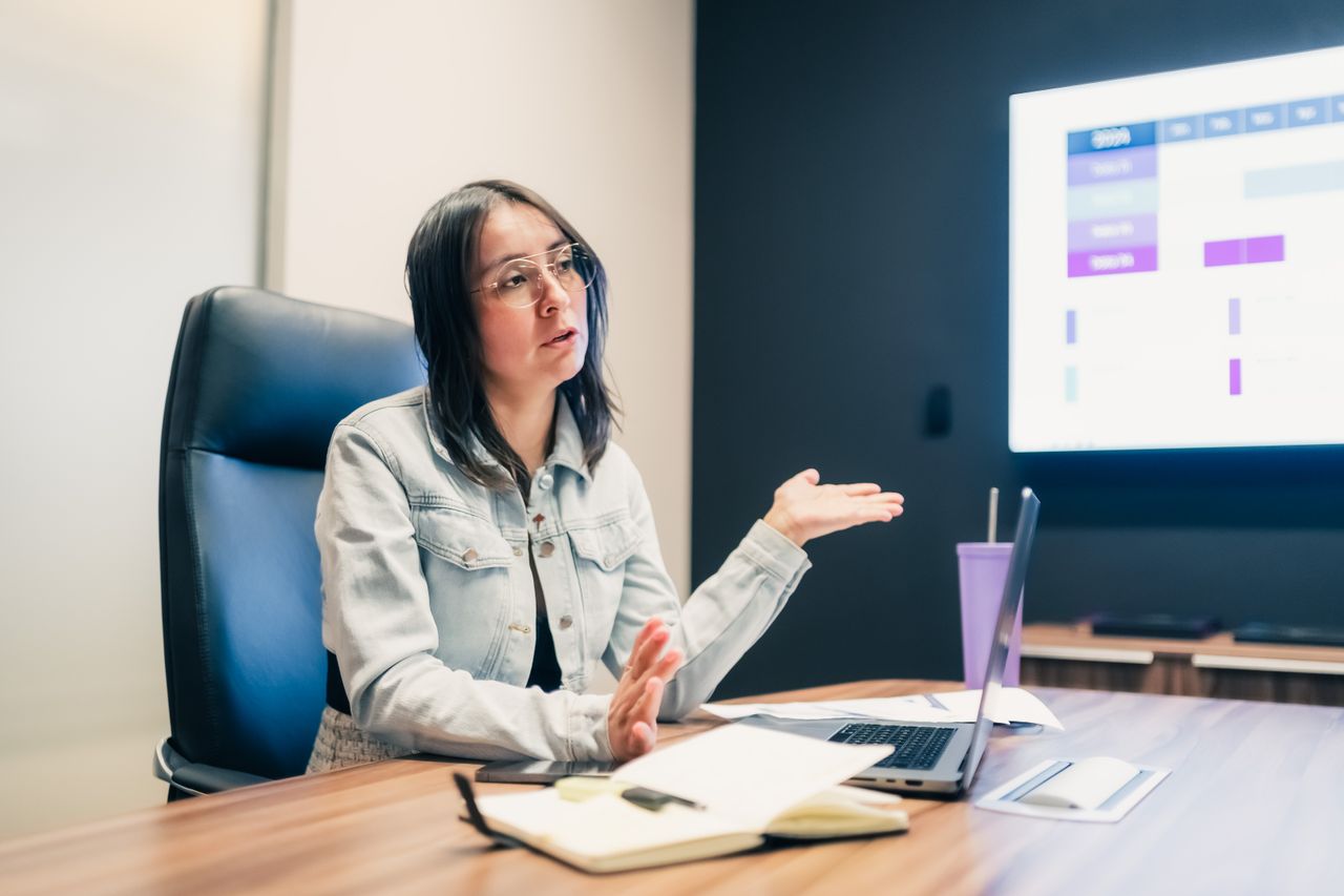 Presentation on a large screen