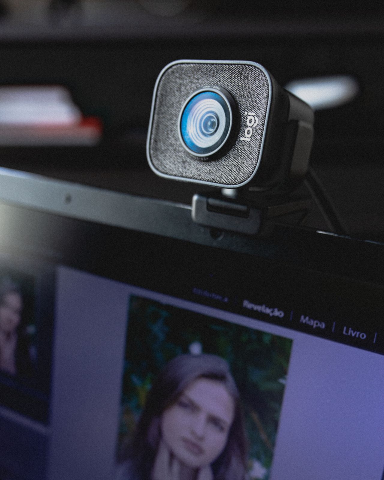 Webcam on the top edge of a screen